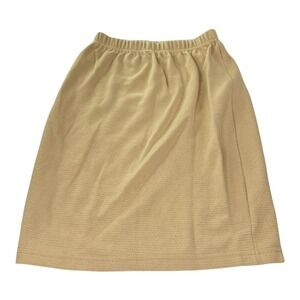 Moda Int'l Beige Textured Mini Skirt Y2K Stretch Pull On Casual Womens Small
